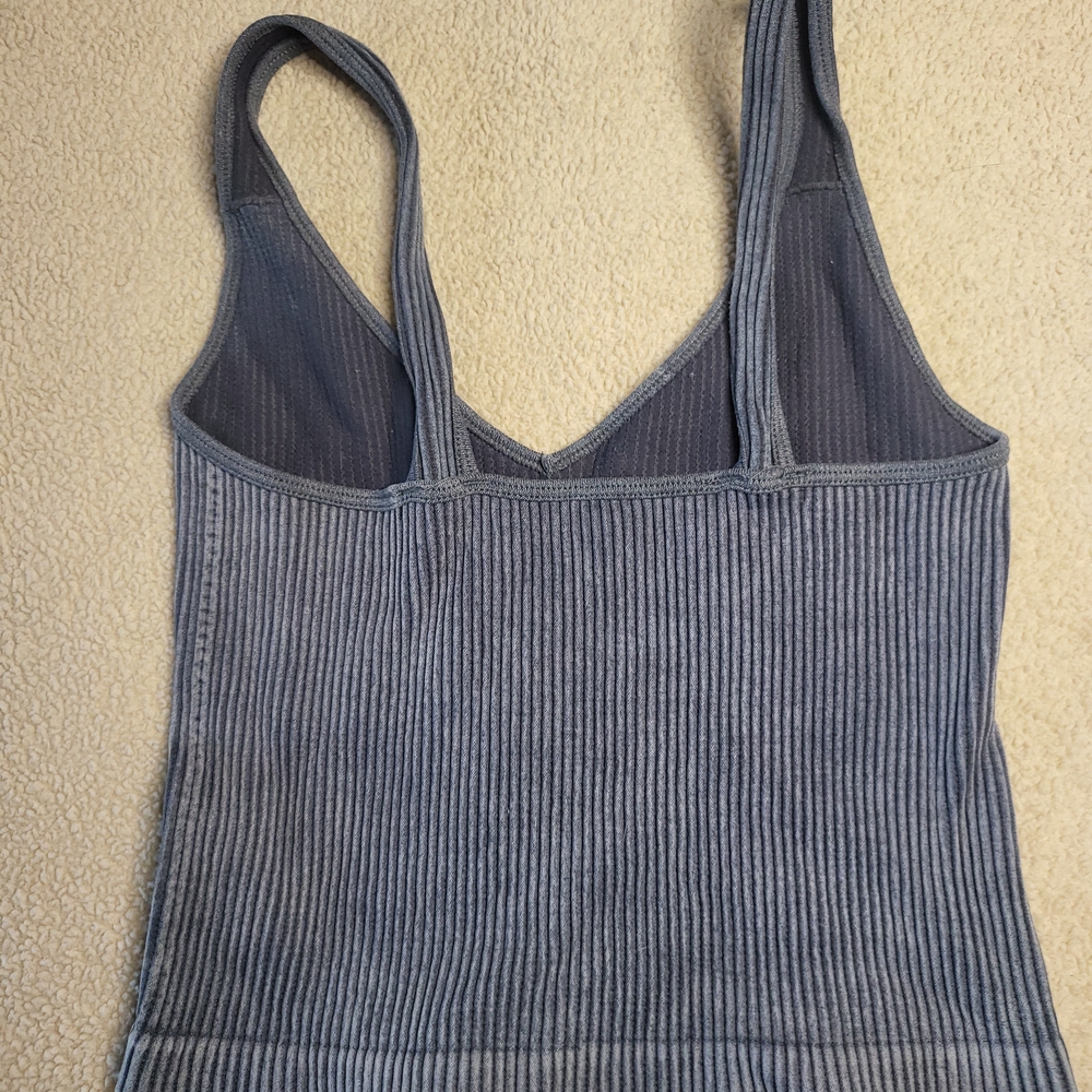 Charcoal Ribbed Women's Tank Top - Picture 2 of 3
